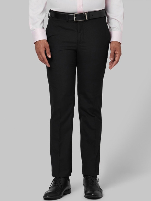 

Park Avenue Men Black Solid Formal Trousers