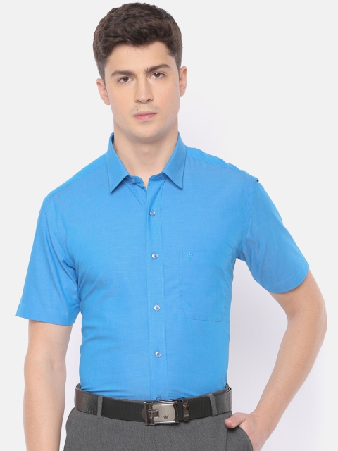 

RAMRAJ COTTON Men Blue Slim Fit Solid Casual Shirt