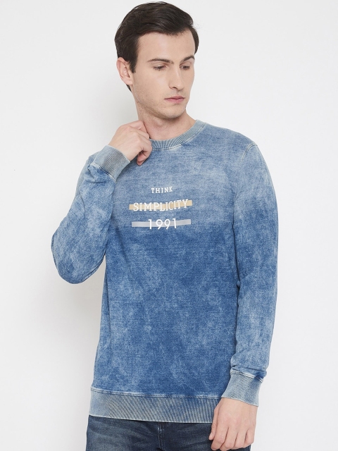 

Octave Men Blue Printed Round Neck T-shirt