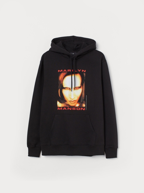 

H&M Men Black Hooded Top