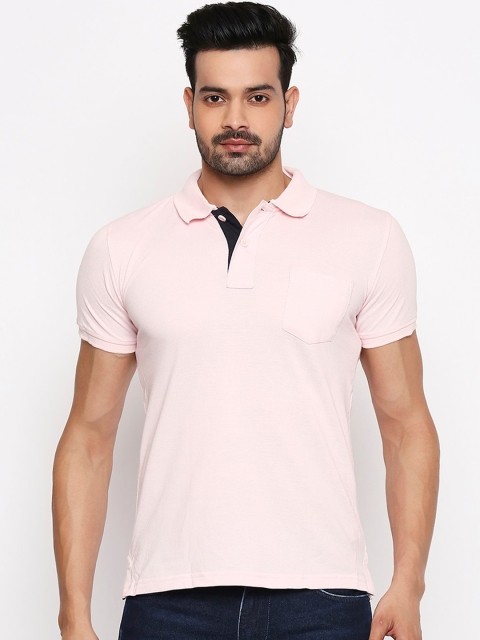 

Integriti Men Pink Solid Polo Collar T-shirt
