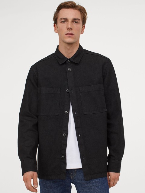 

H&M Men Black Denim Shirt Jacket