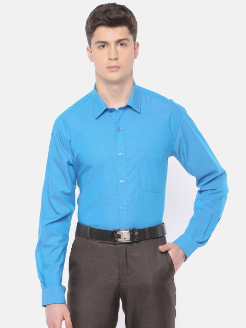 

RAMRAJ COTTON Men Blue Slim Fit Solid Formal Shirt