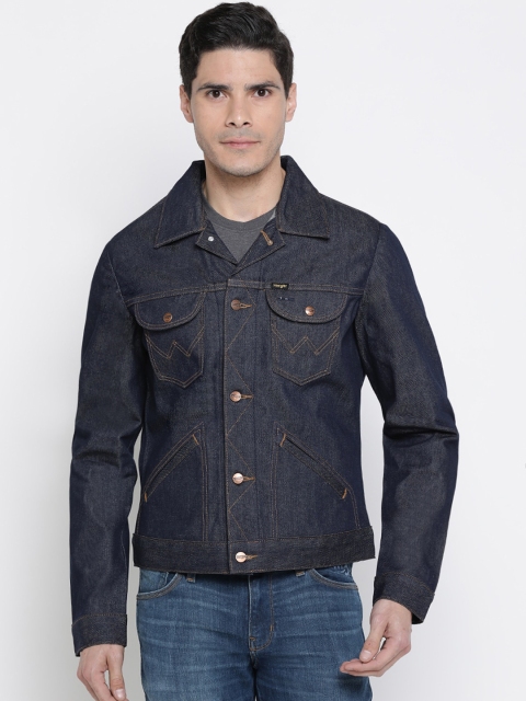 

Wrangler Men Blue Solid Denim Slim Fit Jacket