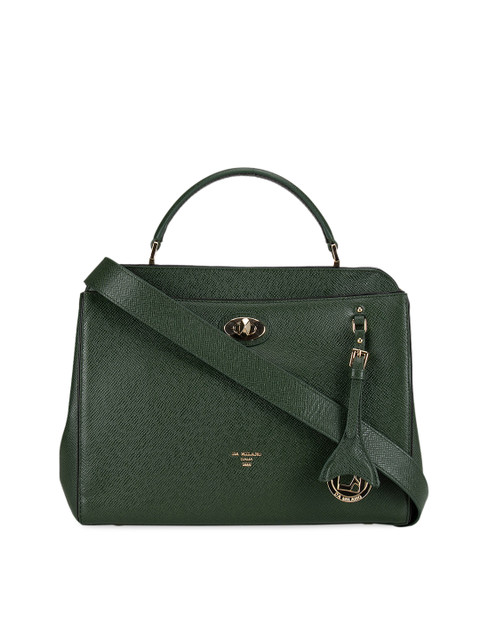 

Da Milano Green Textured Leather Handheld Bag