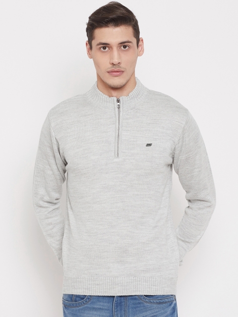 

NEVA Men Grey Melange Solid Pullover Sweater