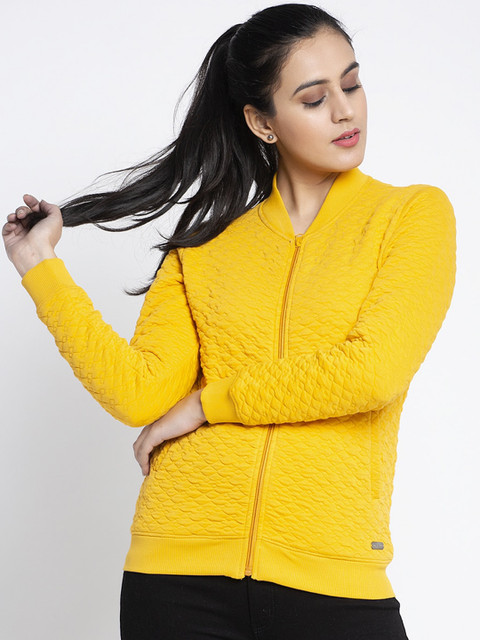 

Global Republic Women Mustard Yellow Solid Sweatshirt