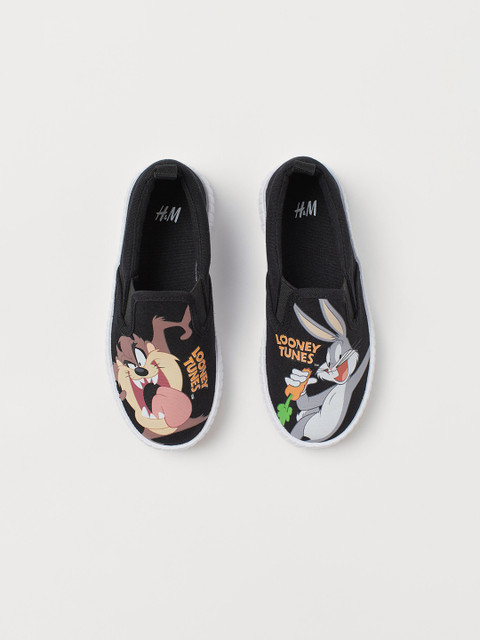 

H&M Boys Black Looney Tunes Slip-On Trainers