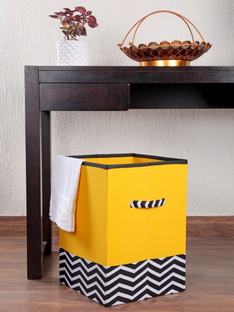 

My Gift Booth Yellow & Black Solid Sustainable Water-Resistant Storage Box