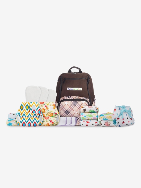 

SuperBottoms Infant Kids Organic-Cotton Sustainable Newborn Hospital Bag Kit, Multi