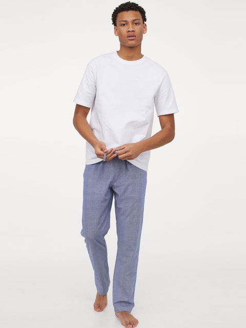 

H&M Men Blue Solid Pyjama Bottoms