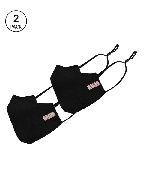 

Van Heusen Women Pack Of 2 Black 3-Ply Cloth Face Masks