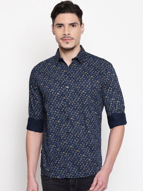 

Mufti Men Navy Blue Slim Fit Printed Casual Shirt
