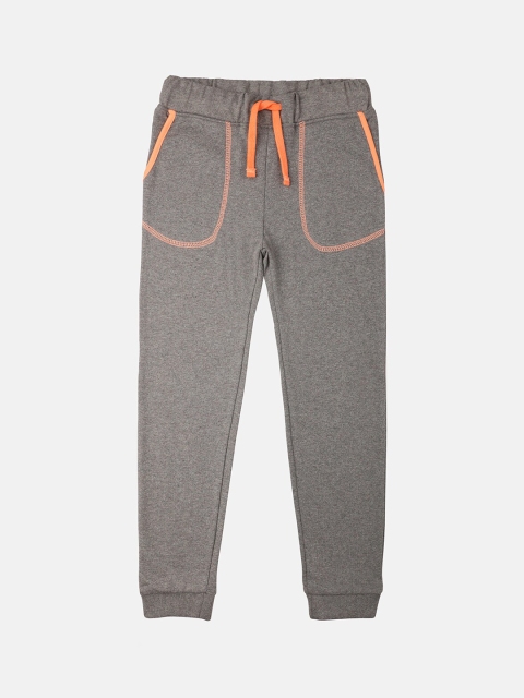 

YK Boys Grey Solid Slim Fit Joggers