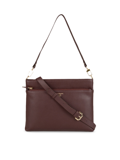 

Da Milano Brown Solid Leather Sling Bag