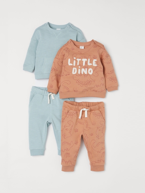 

H&M Boys 4-Piece Sweatshirt Set, Orange
