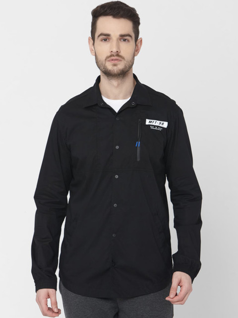 

Mufti Men Black Slim Fit Printed Casual Shirt