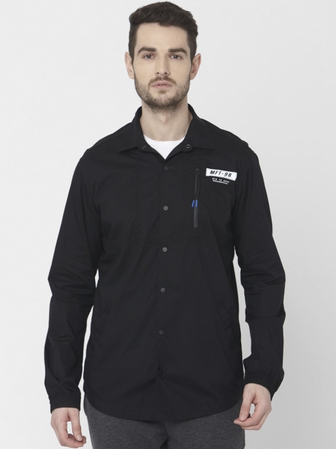 

Mufti Men Black Slim Fit Printed Casual Shirt