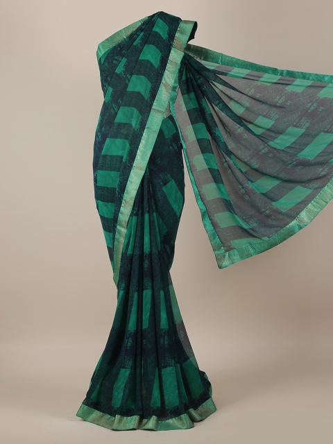

Pothys Green Printed Poly Georgette Saree