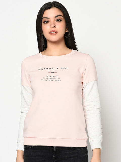 

METTLE Women Pink Printed Sweatshirt