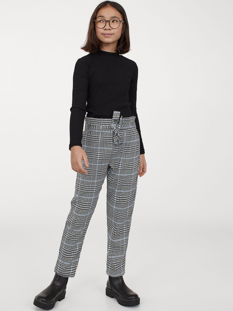 

H&M Girls Multicolored Loose Fit Paper bag trousers, Multi