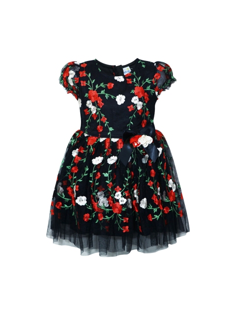 

Daffodils GIRLS WEAR Girls Black Embellished Fit and Flare Dress