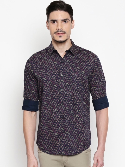 

Mufti Men Red Slim Fit Printed Casual Shirt