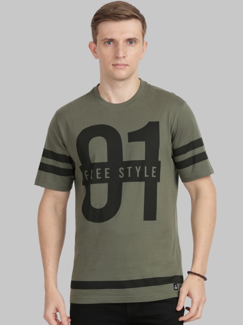 

ANTHEM Men Green Printed Round Neck T-shirt