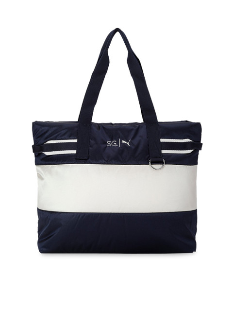 

Puma Navy Blue & White Colourblocked Tote Bag
