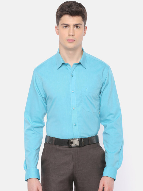 

RAMRAJ COTTON Men Blue Slim Fit Solid Formal Shirt