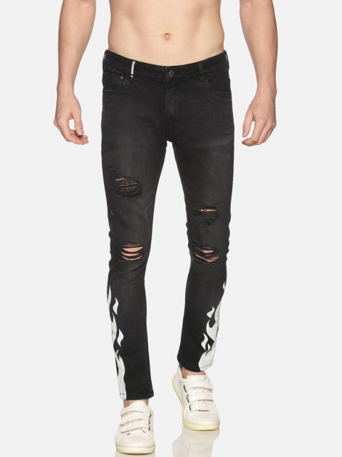

IMPACKT Men Black Slim Fit Mid-Rise Highly Distressed Jeans