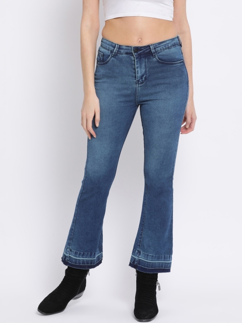 

Code 61 Women Navy Blue Flared Jeans