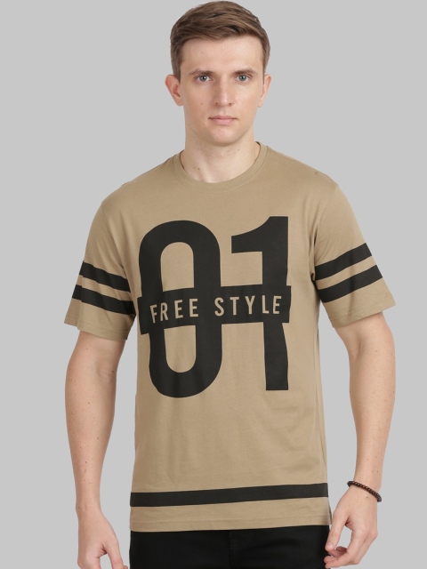 

ANTHEM Men Brown Printed Round Neck T-shirt