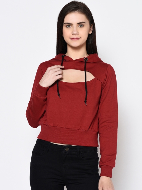 

Rigo Women Maroon Solid Sweatshirt