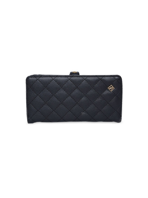 

Call It Spring Women Black Textured Two Fold Wallet