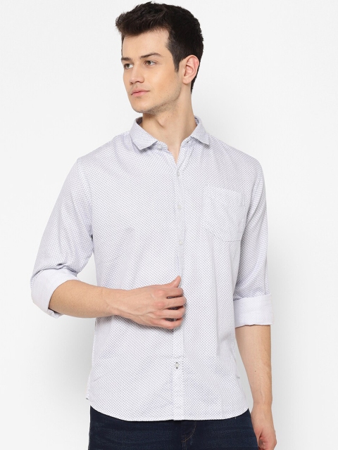 

cape canary Men White Regular Fit Printed Casual Shirt