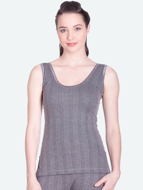

Lux Inferno Women Charcoal Grey Striped Thermal Top