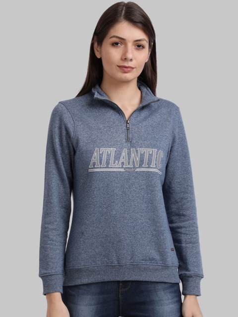 Park Avenue Woman Women Blue Printed Sweatshirt