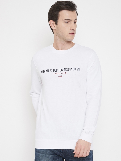 

Octave Men White Printed Round Neck T-shirt