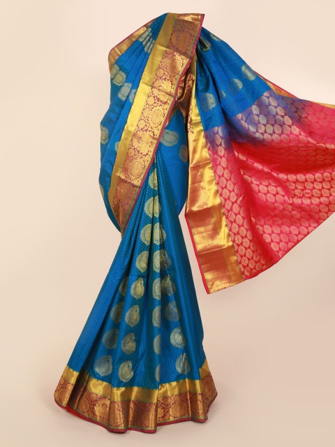 

Pothys Blue & Red Art Silk Woven Design Kanjeevaram Saree