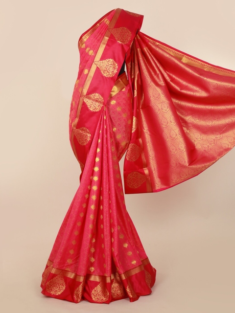 

Pothys Pink & Gold-Toned Art Silk Woven Design Kanjeevaram Saree