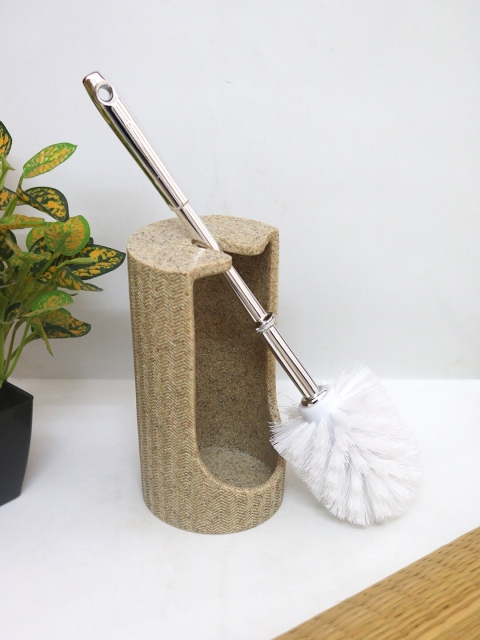 

Shresmo Beige Solid Toilet Brush With Holder
