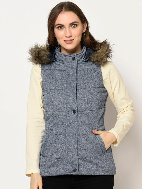 

Trufit Women Navy Blue Solid Insulator Parka Jacket