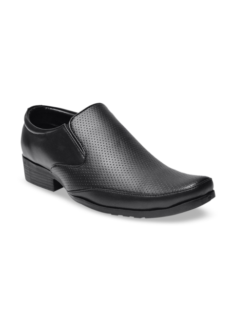 

Provogue Men Black Textured Formal Slip-Ons