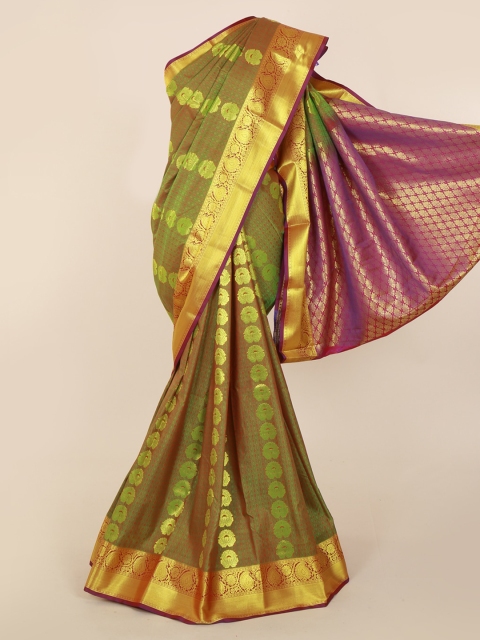 

Pothys Green & Purple Art Silk Woven Design Kanjeevaram Saree