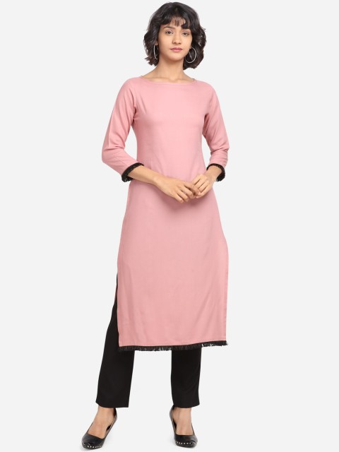 

Yuvraah Women Pink Solid Kurta