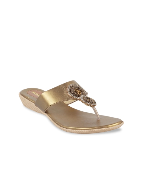 

WALKWAY Women Gold-Toned Embellished Sandals