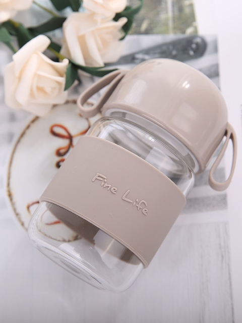 

YOYOSO Brown & Transparent Solid Glass Water Bottle 280 ml