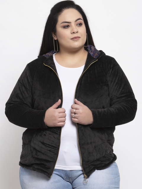 

plusS Women Black Solid Sweatshirt