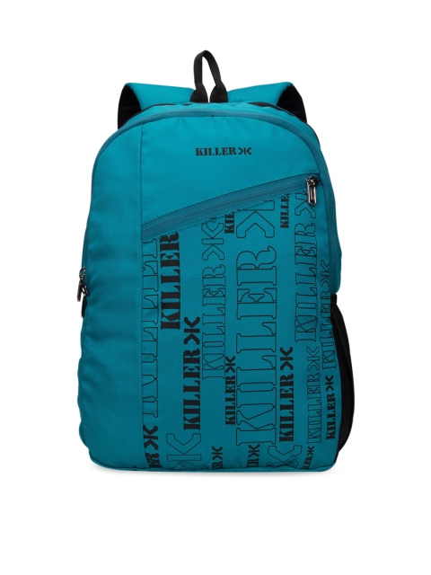 

Killer Unisex Teal Blue & Black Printed Backpack